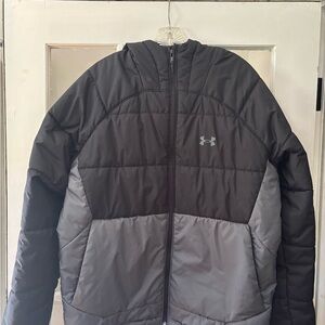 LG Men's Black and Gray Puffer Jacket